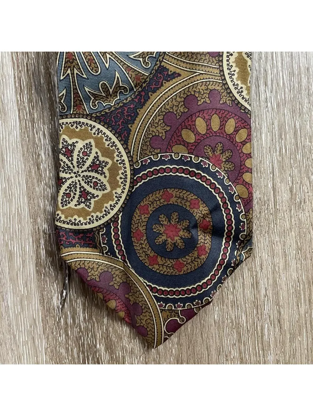 Lot Of 4 VTG Abstract Ties Sailboats Golden Grapes Geometric Hand Made USA